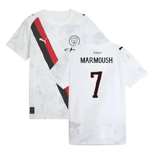 2025-2026 KIDSUPER x Manchester City CWC Away Shirt (White) - Kids (Marmoush 7)