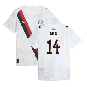 2025-2026 KIDSUPER x Manchester City CWC Away Shirt (White) - Kids (Nico 14)
