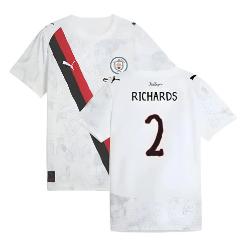 2025-2026 KIDSUPER x Manchester City CWC Away Shirt (White) - Kids (Richards 2)