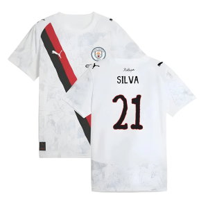 2025-2026 KIDSUPER x Manchester City CWC Away Shirt (White) - Kids (Silva 21)