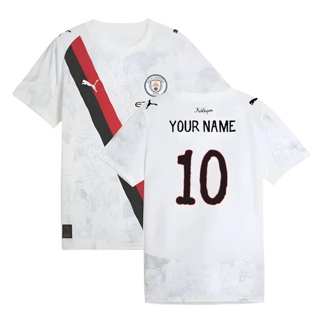 2025-2026 KIDSUPER x Manchester City CWC Away Shirt (White) - Kids (Your Name)