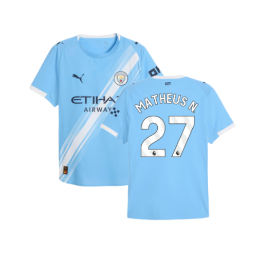 2025-2026 Man City Authentic Home Shirt (Matheus N. 27)