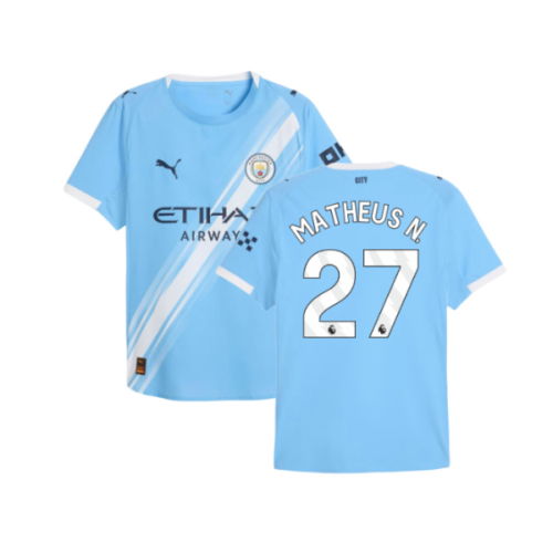 2025-2026 Man City Authentic Home Shirt (Matheus N. 27)