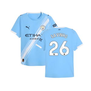 2025-2026 Man City Authentic Home Shirt (Savinho 26)