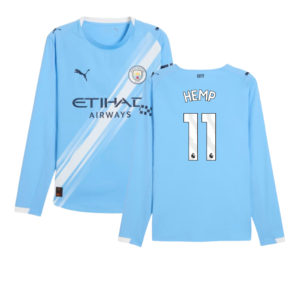 2025-2026 Man City Authentic Long Sleeve Home Shirt (Hemp 11)