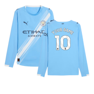 2025-2026 Man City Authentic Long Sleeve Home Shirt