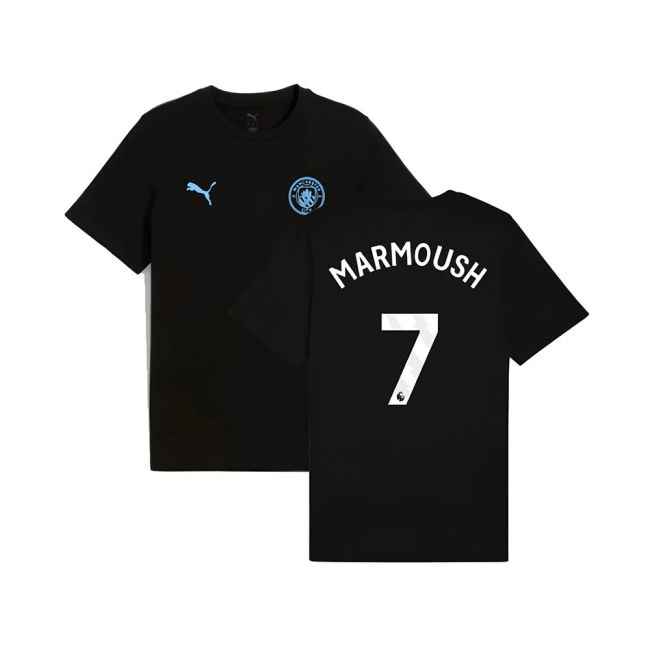 2025-2026 Man City FtblESS Tee (Black) (Marmoush 7)