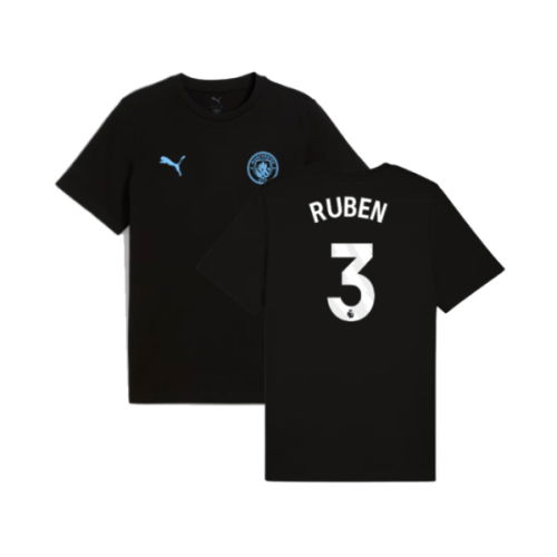 2025-2026 Man City FtblESS Tee (Black) (Ruben 3)