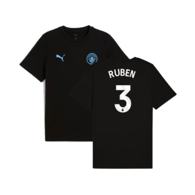2025-2026 Man City FtblESS Tee (Black) (Ruben 3)
