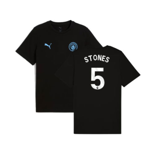 2025-2026 Man City FtblESS Tee (Black) (Stones 5)