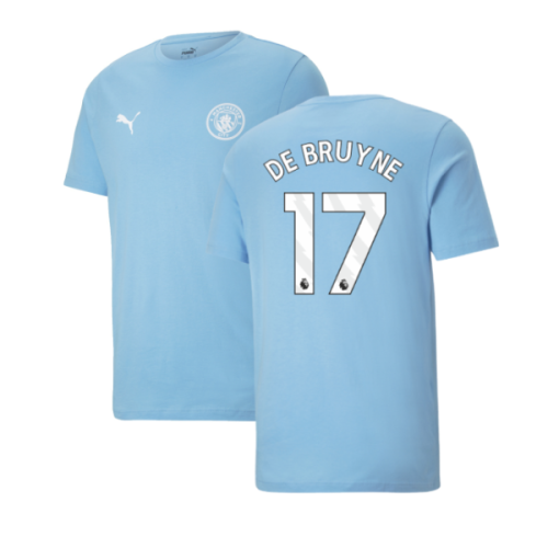 2025-2026 Man City FtblESS Tee (White) (De Bruyne 17)