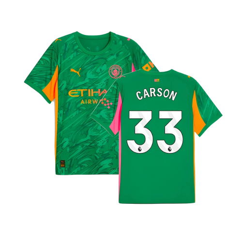 2025-2026 Man City Goalkeeper Away Shirt (Green) (Carson 33)