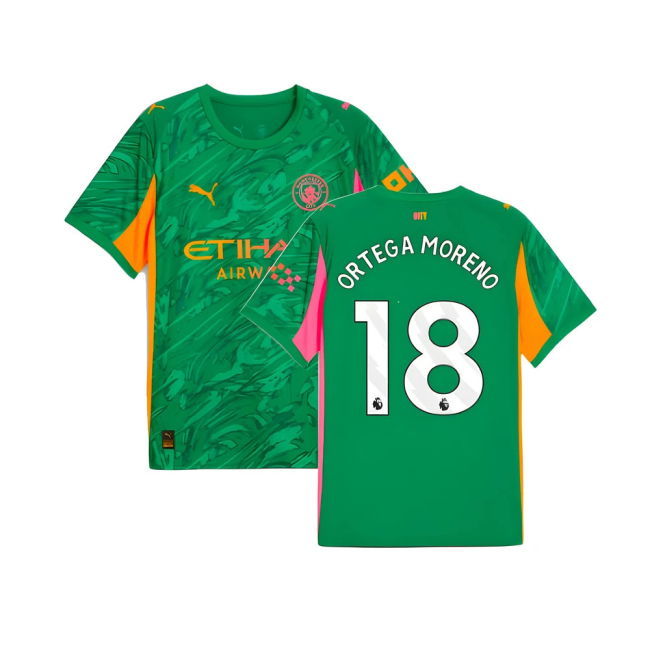 2025-2026 Man City Goalkeeper Away Shirt (Green) (Ortega Moreno 18)