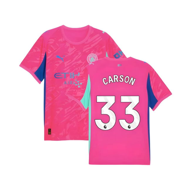 2025-2026 Man City Goalkeeper Home Shirt (Pink) (Carson 33)