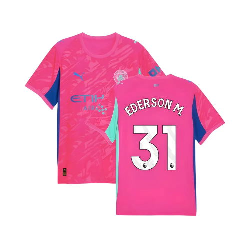 2025-2026 Man City Goalkeeper Home Shirt (Pink) (Ederson M. 31)