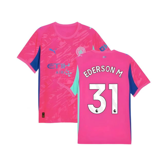 2025-2026 Man City Goalkeeper Home Shirt (Pink) (Ederson M. 31)