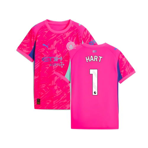 2025-2026 Man City Goalkeeper Home Shirt (Pink) - Kids (Hart 1)