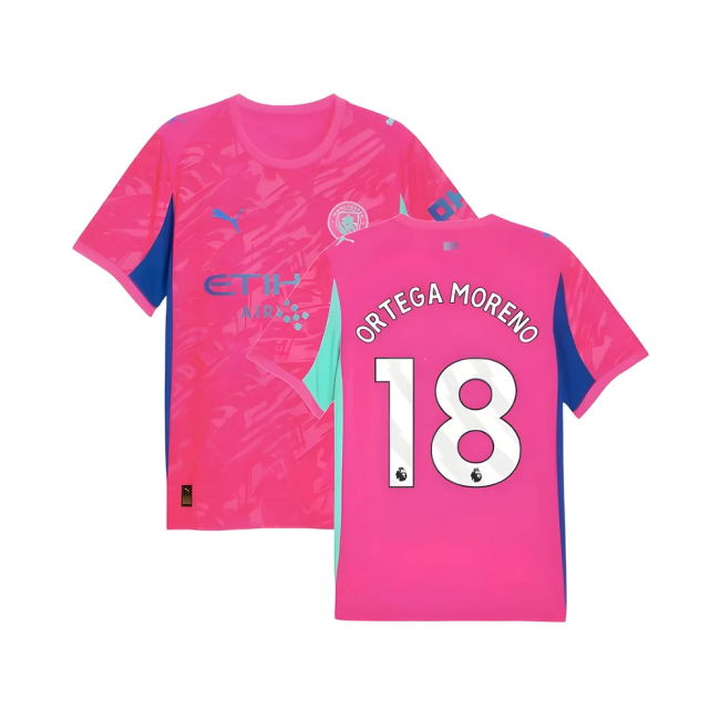 2025-2026 Man City Goalkeeper Home Shirt (Pink) (Ortega Moreno 18)