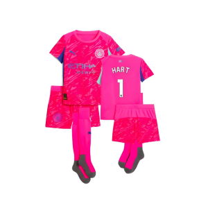 2025-2026 Man City Home Goalkeeper Mini Kit (Pink) (Hart 1)