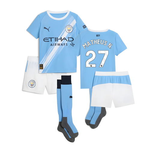 2025-2026 Man City Home Mini Kit (Matheus N. 27)