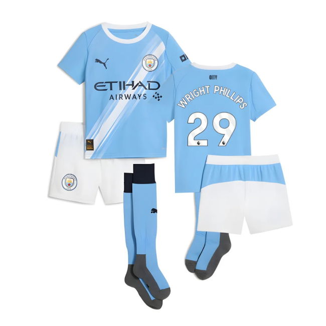 2025-2026 Man City Home Mini Kit (Wright Phillips 29)
