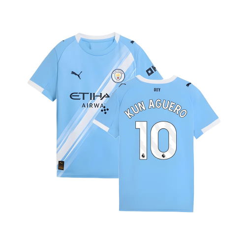2025-2026 Man City Home Shirt (Kids) (Kun Aguero 10)