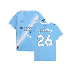 2025-2026 Man City Home Shirt (Kids) (Savinho 26)
