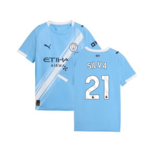 2025-2026 Man City Home Shirt (Kids) (Silva 21)