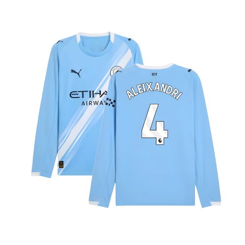 2025-2026 Man City Long Sleeve Home Shirt (Aleixandri 4)