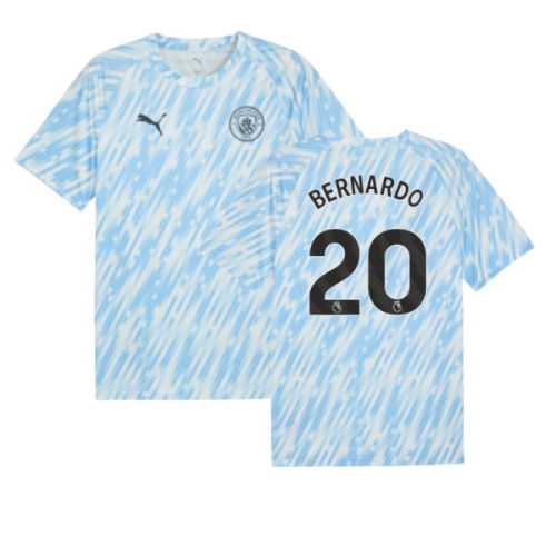 2025-2026 Man City Warm Up Jersey (Silver Sky) (Bernardo 20)