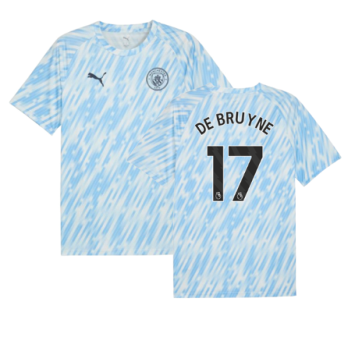 2025-2026 Man City Warm Up Jersey (Silver Sky) (De Bruyne 17)