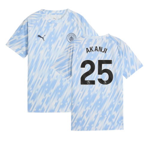 2025-2026 Man City Warm Up Jersey (Silver Sky) - Kids (Akanji 25)