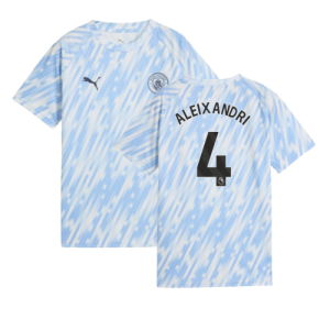 2025-2026 Man City Warm Up Jersey (Silver Sky) - Kids (Aleixandri 4)