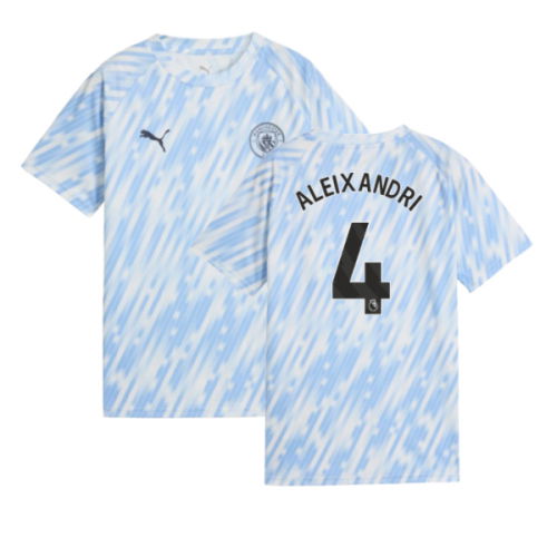 2025-2026 Man City Warm Up Jersey (Silver Sky) - Kids (Aleixandri 4)