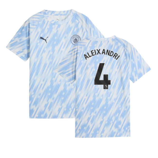 2025-2026 Man City Warm Up Jersey (Silver Sky) - Kids (Aleixandri 4)