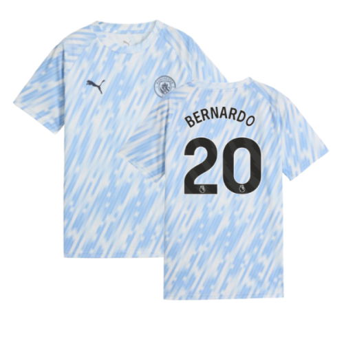 2025-2026 Man City Warm Up Jersey (Silver Sky) - Kids (Bernardo 20)