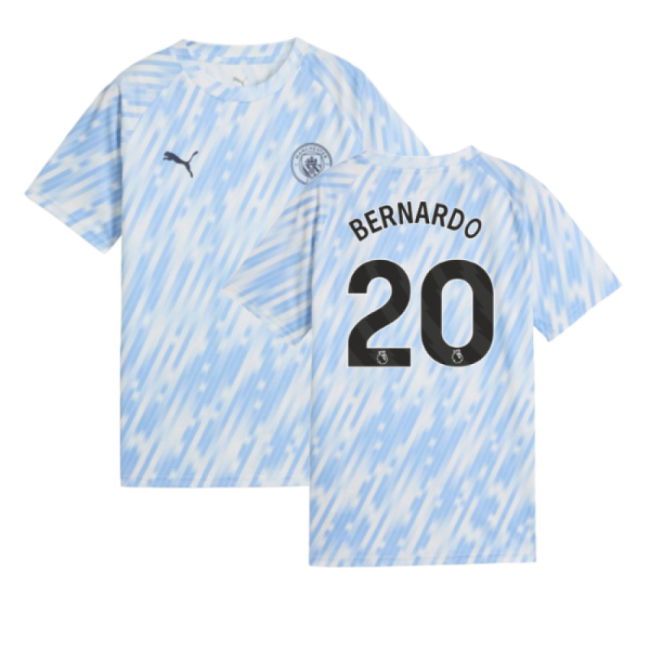 2025-2026 Man City Warm Up Jersey (Silver Sky) - Kids (Bernardo 20)