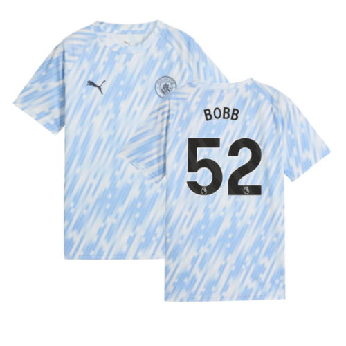 2025-2026 Man City Warm Up Jersey (Silver Sky) - Kids (Bobb 52)