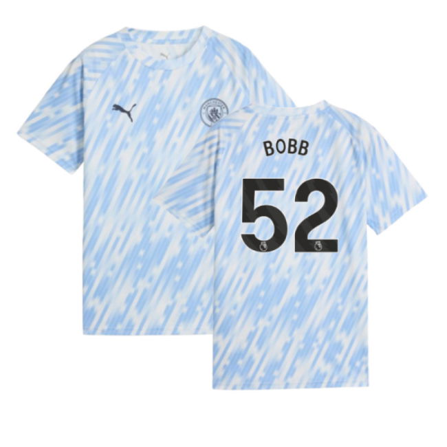 2025-2026 Man City Warm Up Jersey (Silver Sky) - Kids (Bobb 52)