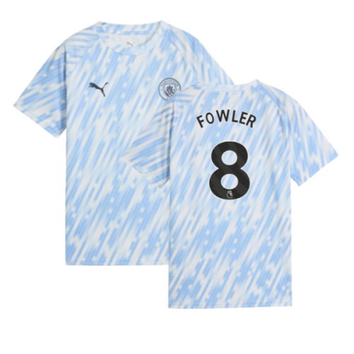 2025-2026 Man City Warm Up Jersey (Silver Sky) - Kids (Fowler 8)