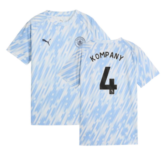 2025-2026 Man City Warm Up Jersey (Silver Sky) - Kids (Kompany 4)