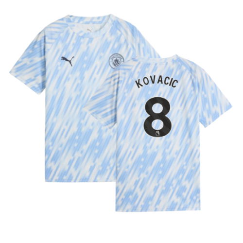 2025-2026 Man City Warm Up Jersey (Silver Sky) - Kids (Kovacic 8)