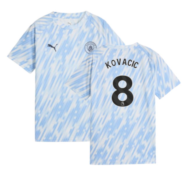 2025-2026 Man City Warm Up Jersey (Silver Sky) - Kids (Kovacic 8)