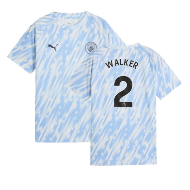 2025-2026 Man City Warm Up Jersey (Silver Sky) - Kids (Walker 2)