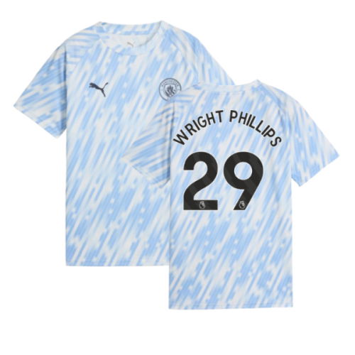 2025-2026 Man City Warm Up Jersey (Silver Sky) - Kids (Wright Phillips 29)