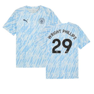2025-2026 Man City Warm Up Jersey (Silver Sky) (Wright Phillips 29)