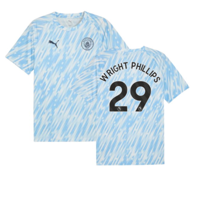 2025-2026 Man City Warm Up Jersey (Silver Sky) (Wright Phillips 29)