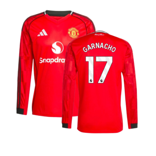 2025-2026 Man Utd Long Sleeve Home Shirt (Garnacho 17)