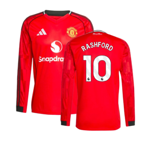 2025-2026 Man Utd Long Sleeve Home Shirt (Rashford 10)