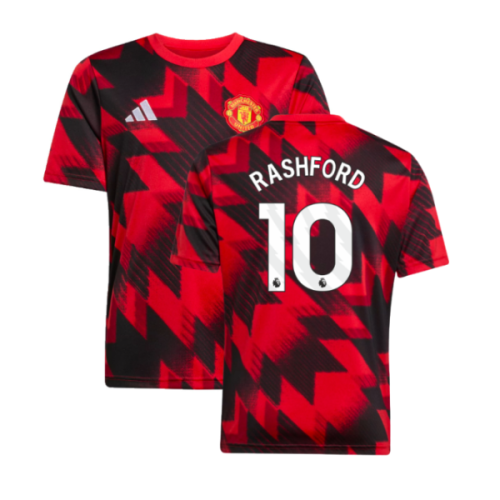 2025-2026 Man Utd Pre-Match Shirt (Red) - Kids (Rashford 10)